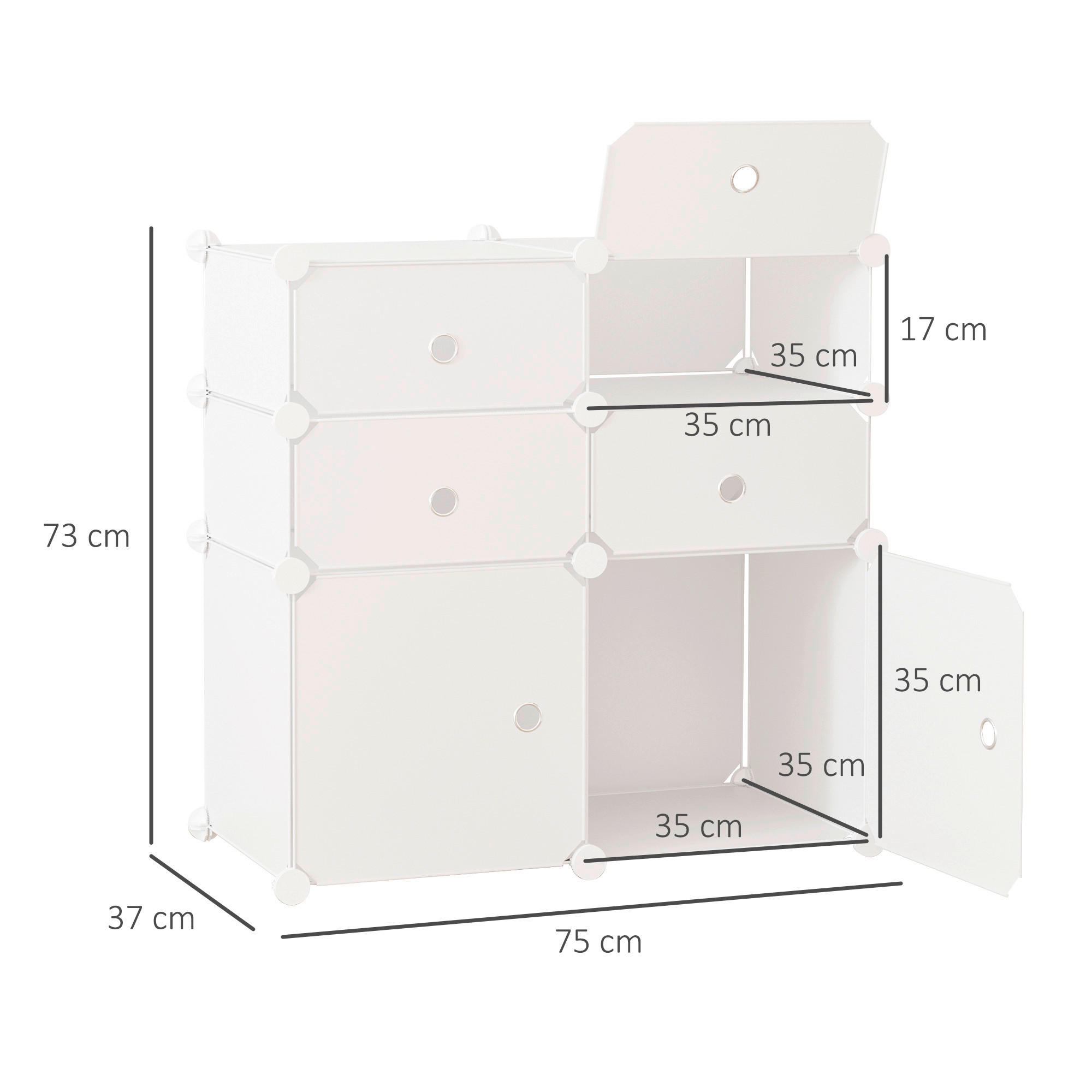 HOMCOM Schuhregal weiß Metall B/H/L: ca. 37x75x73 cm Schuhschrank - weiß (73,00/37,00/75,00cm) - HOMCOM
