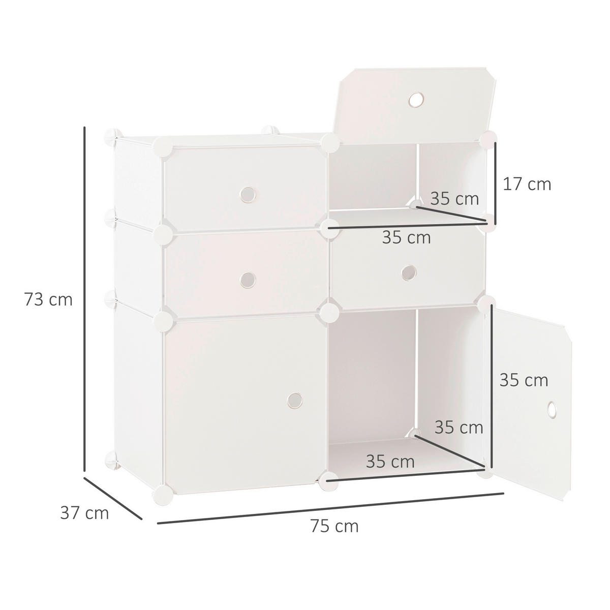 HOMCOM Schuhregal weiß Metall B/H/L: ca. 37x75x73 cm Schuhschrank - weiß (73,00/37,00/75,00cm) - HOMCOM