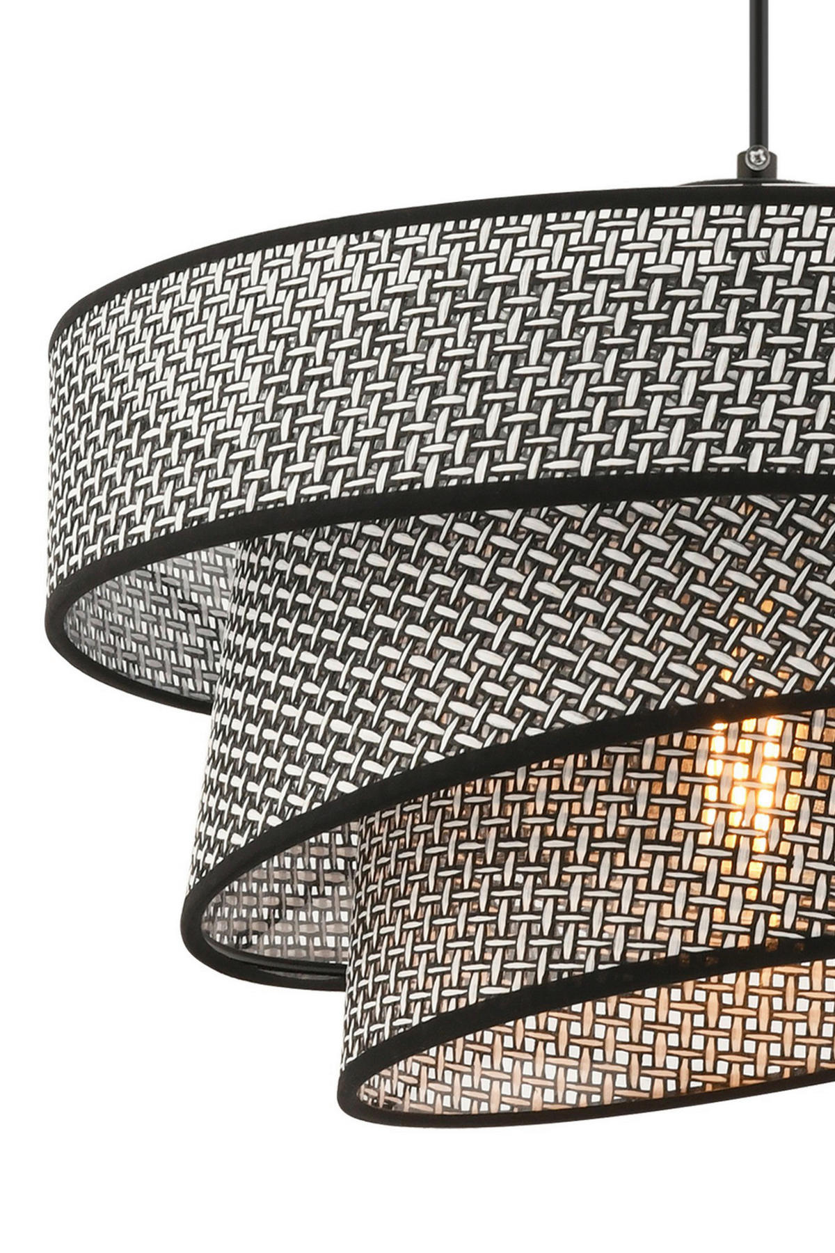 Opviq Pendelleuchte grau schwarz Baumwolle Metall B/H/L: ca. 40x72x40 cm E27 1 Brennstellen Couper Hazeran - schwarz/grau (40,00/40,00/72,00cm) - Opviq