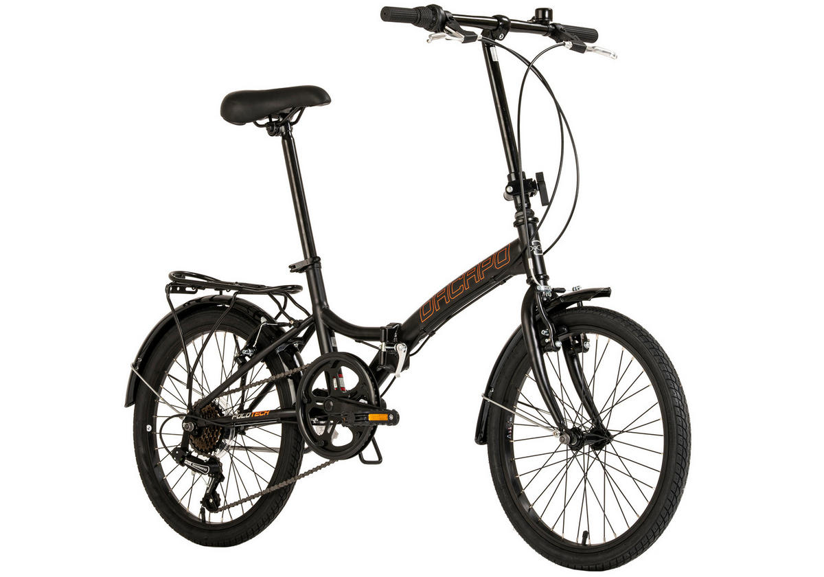 DaCapo Faltrad Foldtech Foldech 20 Zoll Rahmenhöhe 32 cm 6 Gänge schwarz schwarz ca. 20 Zoll Foldtech - schwarz (118,00/22,00/55,00cm) - DaCapo