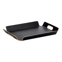 Zeller Serviertablett schwarz Holz B/H/L: ca. 335x45x445 cm Serviertablett - schwarz (445,00/335,00/45,00cm) - Zeller