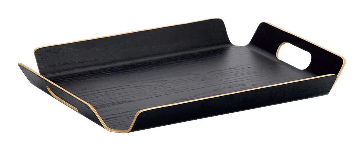 Zeller Serviertablett schwarz Holz B/H/L: ca. 335x45x445 cm Serviertablett - schwarz (445,00/335,00/45,00cm) - Zeller