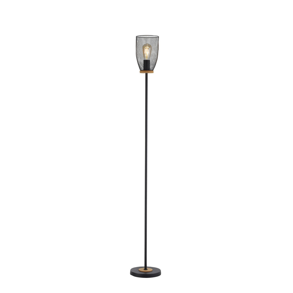 Just Light Stehleuchte TAMIS 15195-79 schwarz natur Holz Metall H/D: ca. 155x20 cm E14 1 Brennstellen TAMIS - natur/schwarz (20,00/155,00cm) - Just Light