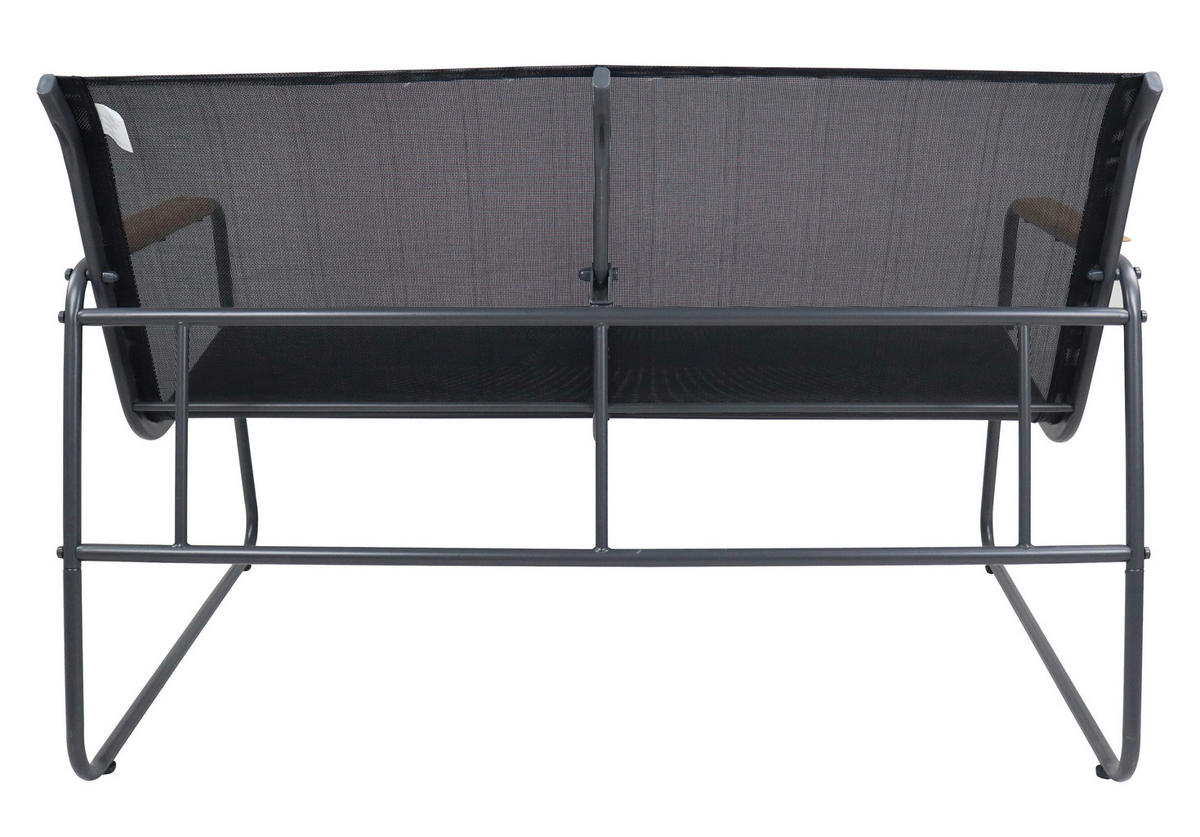 VCM Gartensitzgruppe Lexila schwarz Textilene B/H/L: ca. 110x76x74 cm Lexila - schwarz (74,00/110,00/76,00cm) - VCM