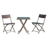 Outsunny Balkonset café braun Polyrattan Balkonset_3tlg. - café braun - Outsunny