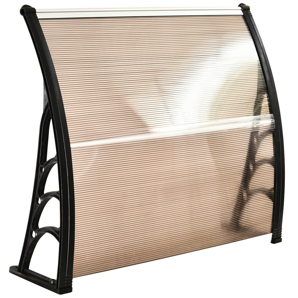 Outsunny Haustürvordach braun B/H/L: ca. 80x23x100 cm ca. 2,5 kg Haustürvordach MHB70-011V01BN - braun (100,00/80,00/23,00cm) - Outsunny