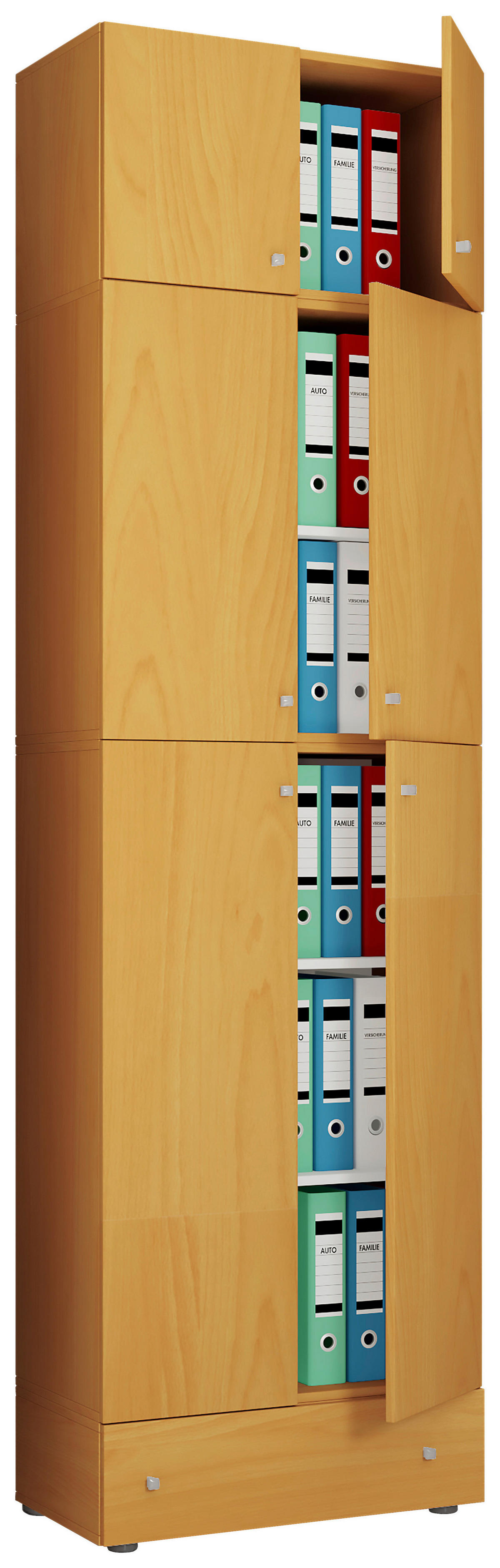 Büroschrank Lona buche Nachbildung weiß B/H/T: ca. 70x240x39 cm Lona - weiß/buche (70,00/240,00/39,00cm) - VCM Möbel