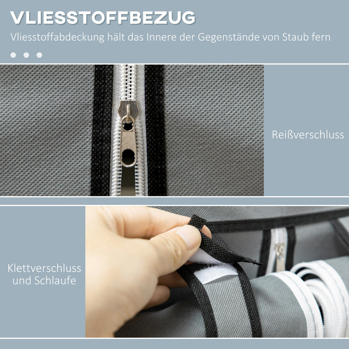 HOMCOM Kleiderschrank hellgrau Edelstahl B/H/L: ca. 43x125x162,5 cm Stoffschrank - hellgrau (162,50/43,00/125,00cm) - HOMCOM