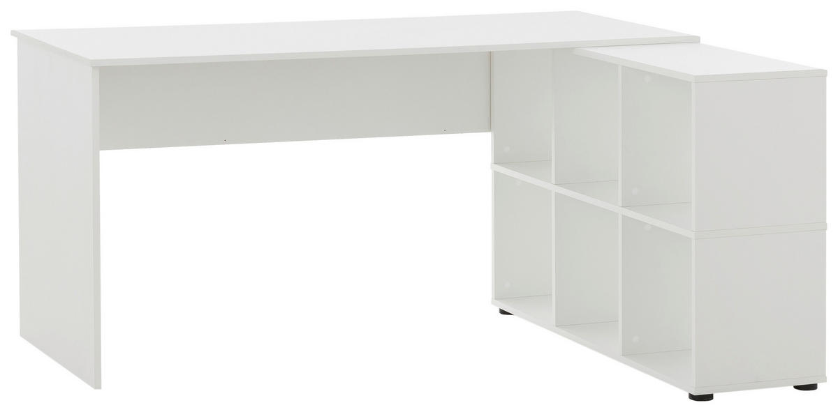 Eckschreibtisch Serie 400 perlweiß Optik B/H/T: ca. 150x73,6x121,6 cm Serie 400 - (150,00/73,60/121,60cm) - Möbelpartner
