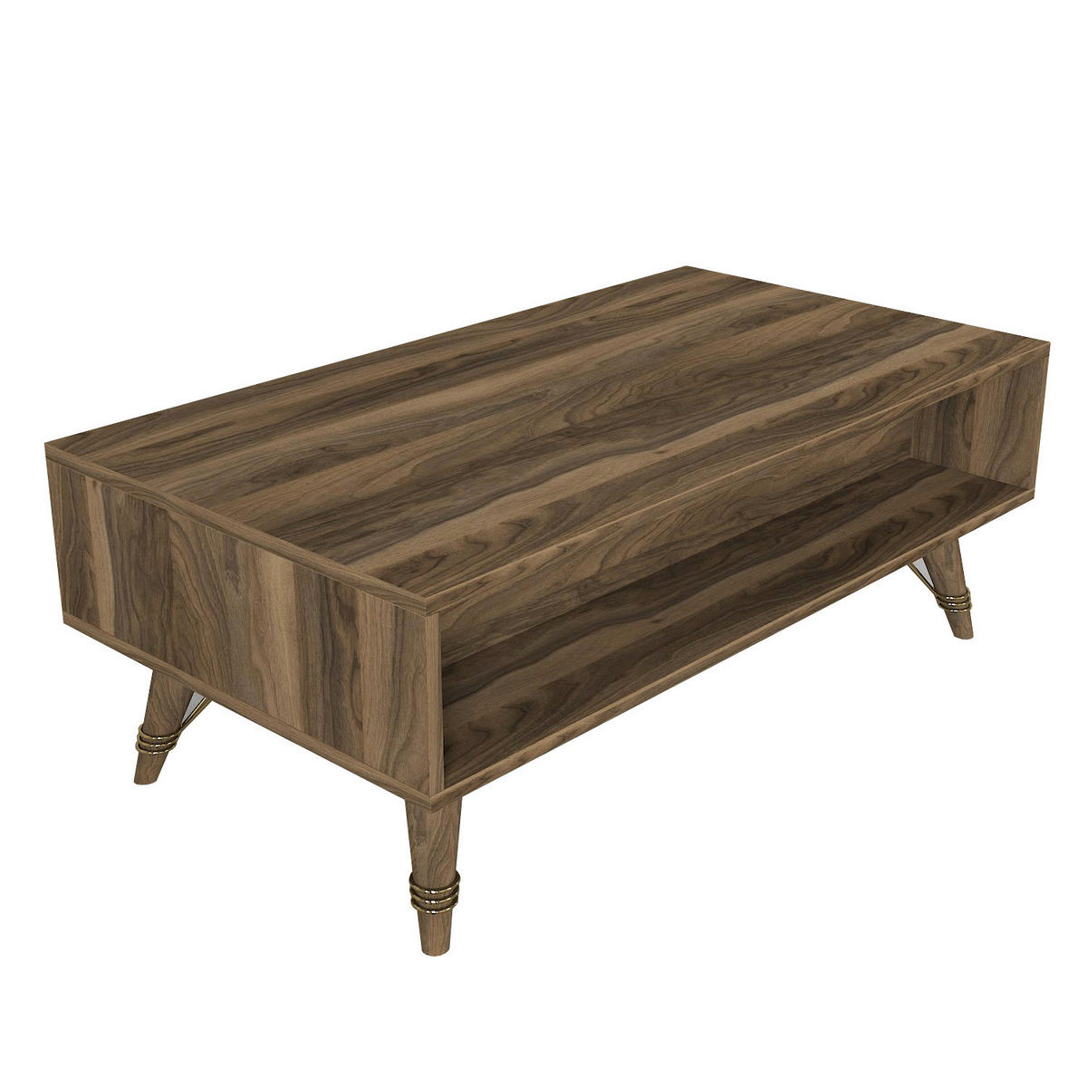 Couchtisch Valente walnuss Nachbildung dunkelgrün B/H/T: ca. 110x41,6x60 cm Valente - walnuss/dunkelgrün (110,00/41,60/60,00cm) - moebel17