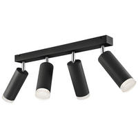 Lamkur Hängeleuchte schwarz Aluminium Acryl Stahl B/H/L: ca. 25x30x70 cm E27 4 Brennstellen Felix - schwarz (70,00/25,00/30,00cm) - Lamkur