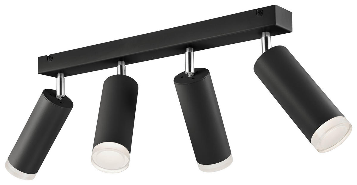 Lamkur Hängeleuchte schwarz Aluminium Acryl Stahl B/H/L: ca. 25x30x70 cm E27 4 Brennstellen Felix - schwarz (70,00/25,00/30,00cm) - Lamkur