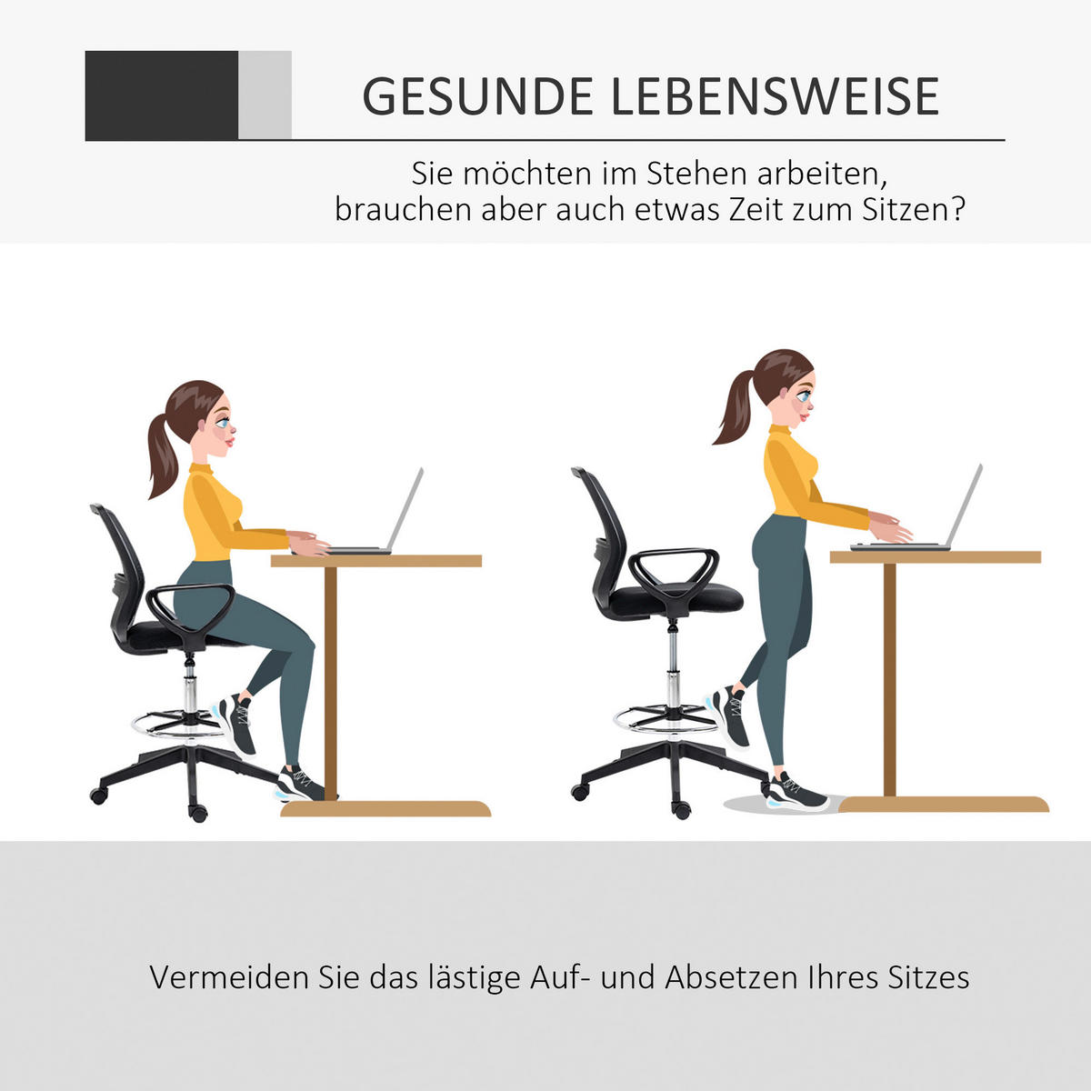 Drehstuhl 921-187 schwarz 921-187 - schwarz (59,50/126,00/60,00cm) - Vinsetto
