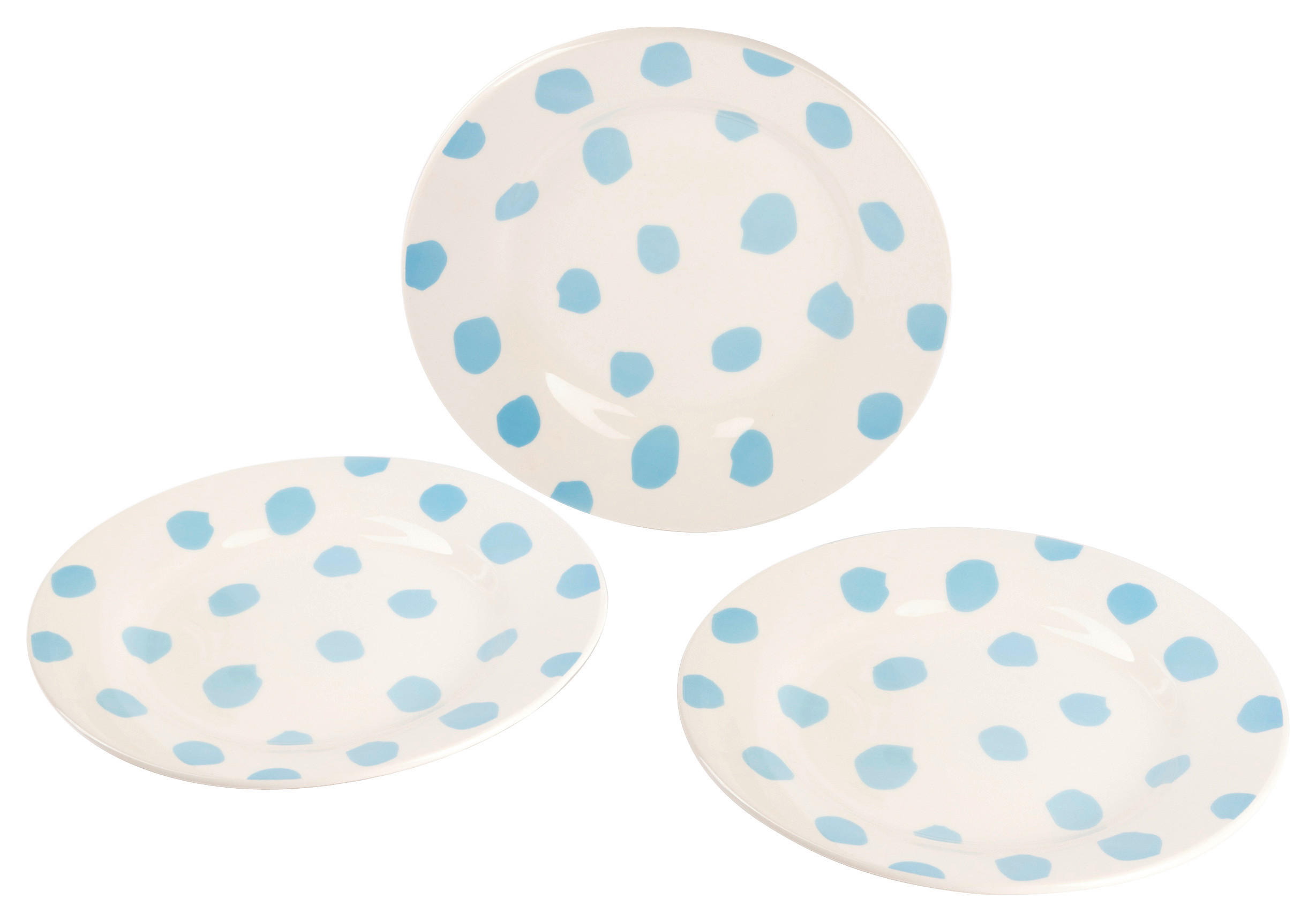 CASA SAMANTHA Teller SABOR blau Steinzeug 3 tlg. SABOR - blau/weiß (26,00cm) - CASA SAMANTHA