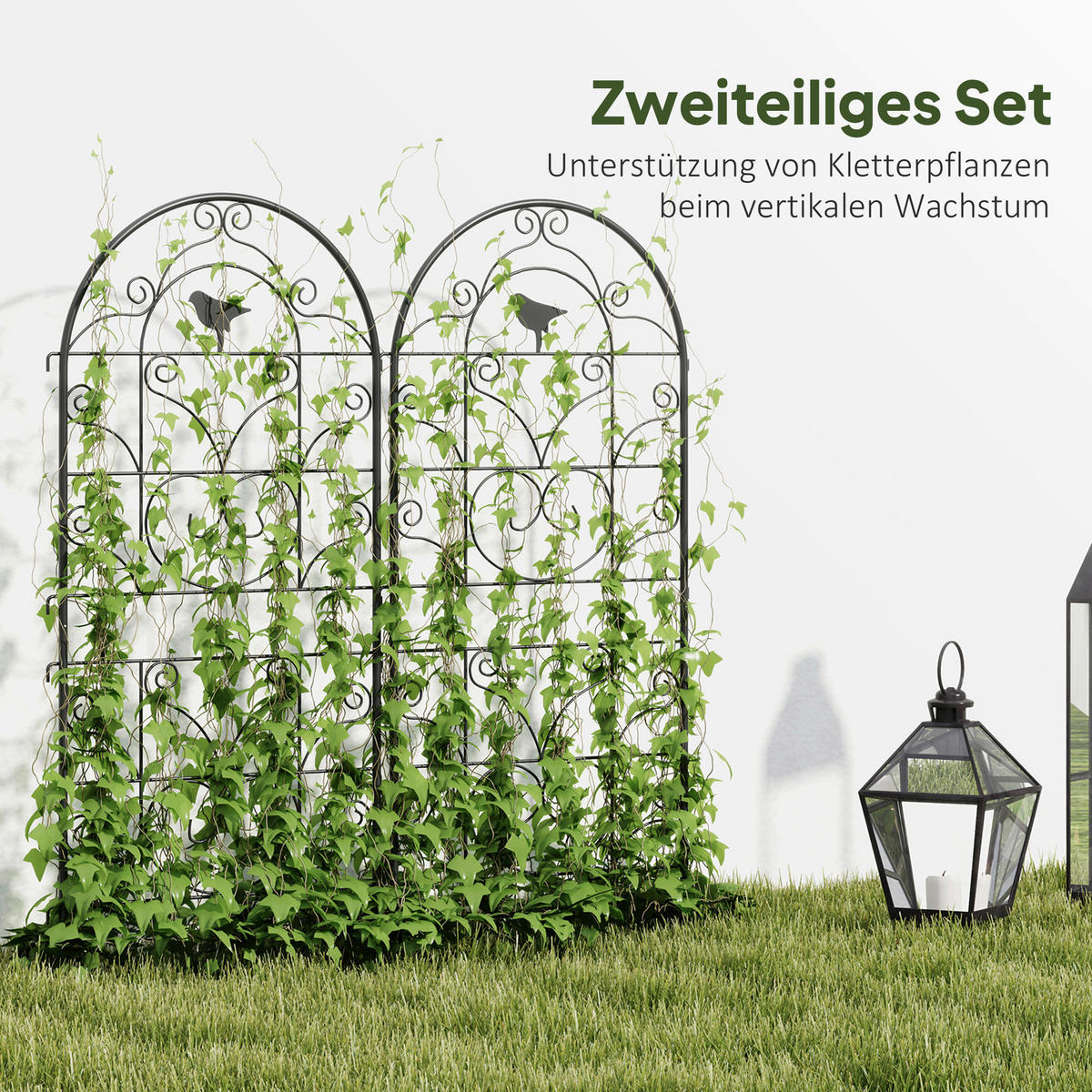Outsunny Rankgitter schwarz B/H/L: ca. 1,3x120x50 cm Rankgitter - schwarz (50,00/1,30/120,00cm) - Outsunny