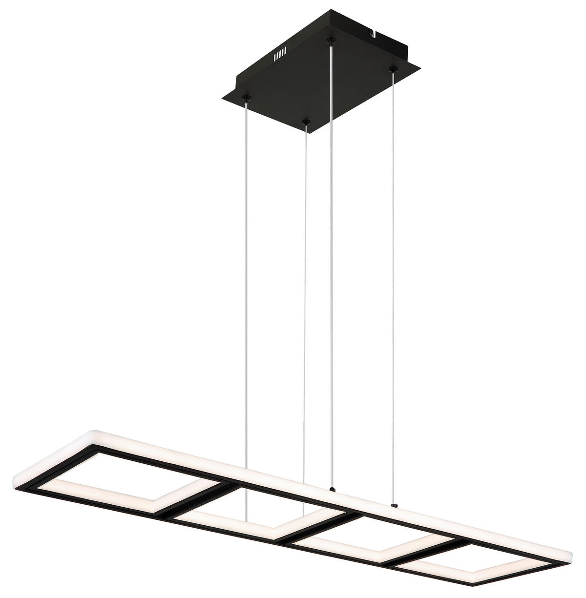 GLOBO Pendelleuchte schwarz Metall Silikon Aluminium B/H/T: ca. 28x120x90 cm 1.0 Brennstellen 67194-60 - schwarz (28,00/120,00/90,00cm) - GLOBO