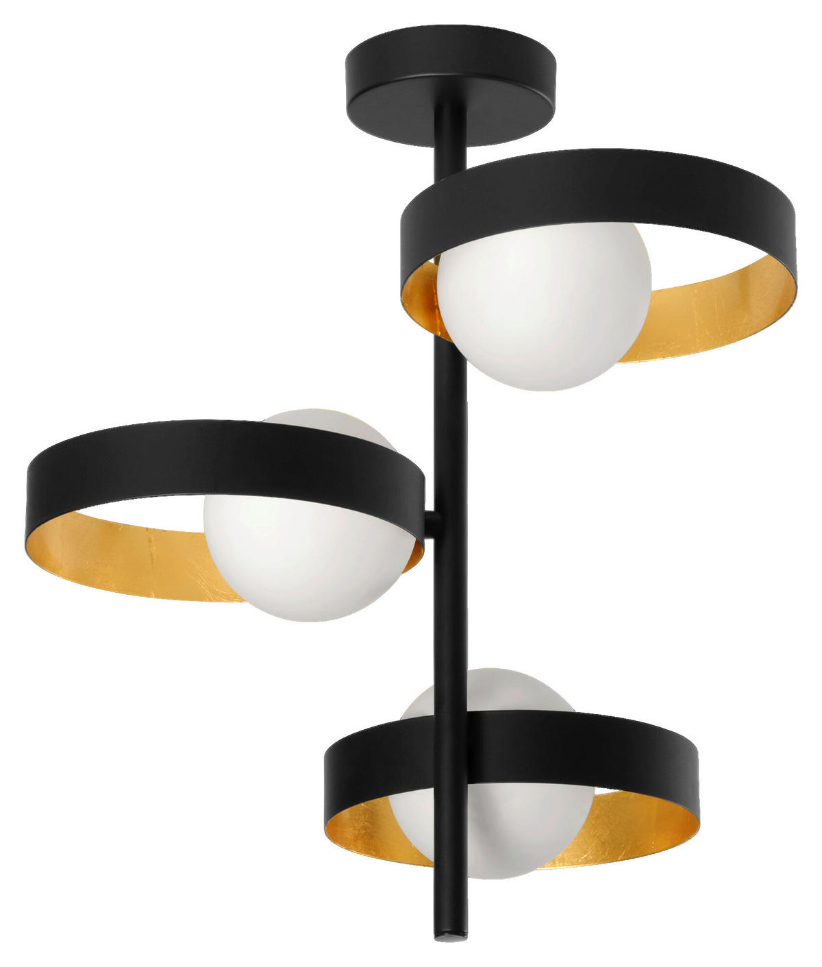 LEDVANCE Deckenleuchte Memphis 759169 schwarz gold weiß Metall Glas H/D: ca. 42,5x31,5 cm G9 3 Brennstellen Decor Memphis - gold/weiß (31,50/42,50cm) - Ledvance