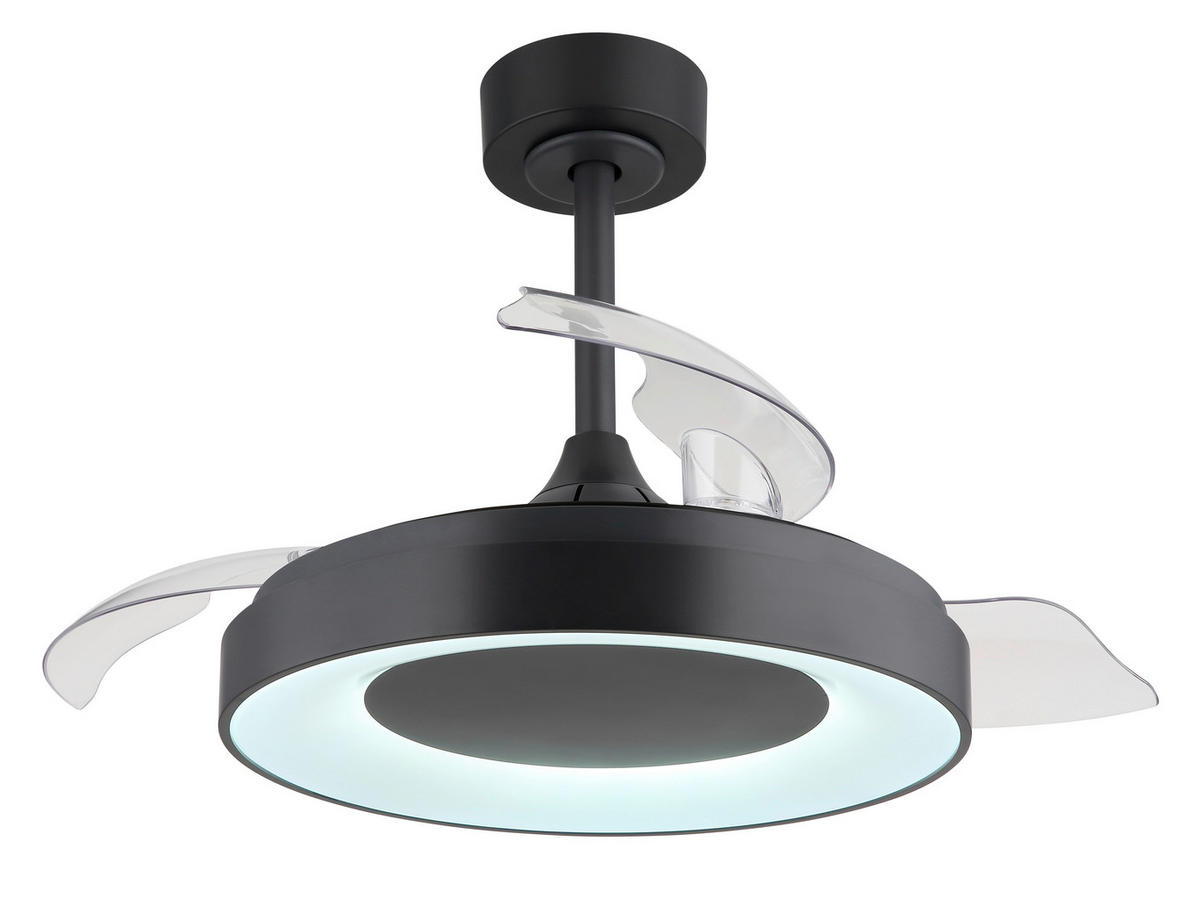 GLOBO Deckenventilator transparent grau Opal H/D: ca. 44,8x91 cm max. 40 W ELINA - Opal/transparent (91,00/44,80cm) - GLOBO