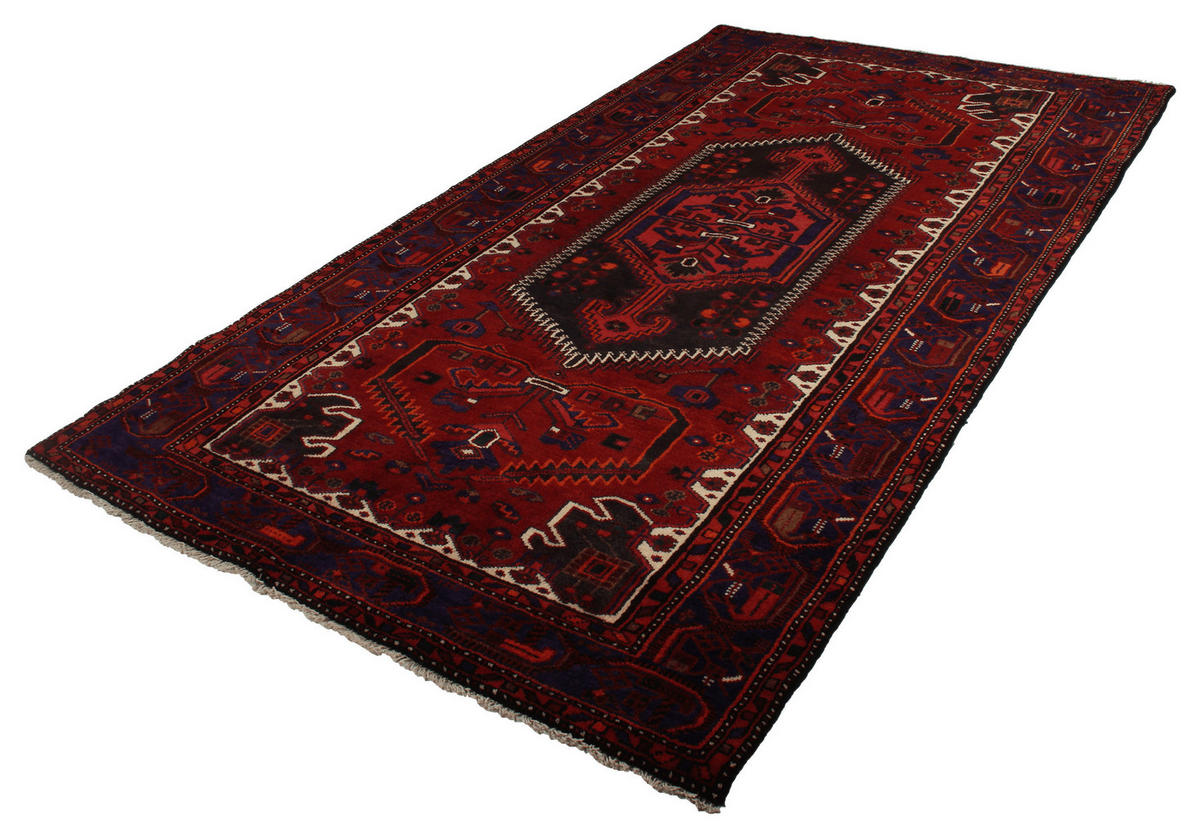 PersaTepp Teppich Khamseh rot B/H/L: ca. 144x1x255 cm Khamseh - blau/rot (255,00/144,00/1,00cm) - PersaTepp