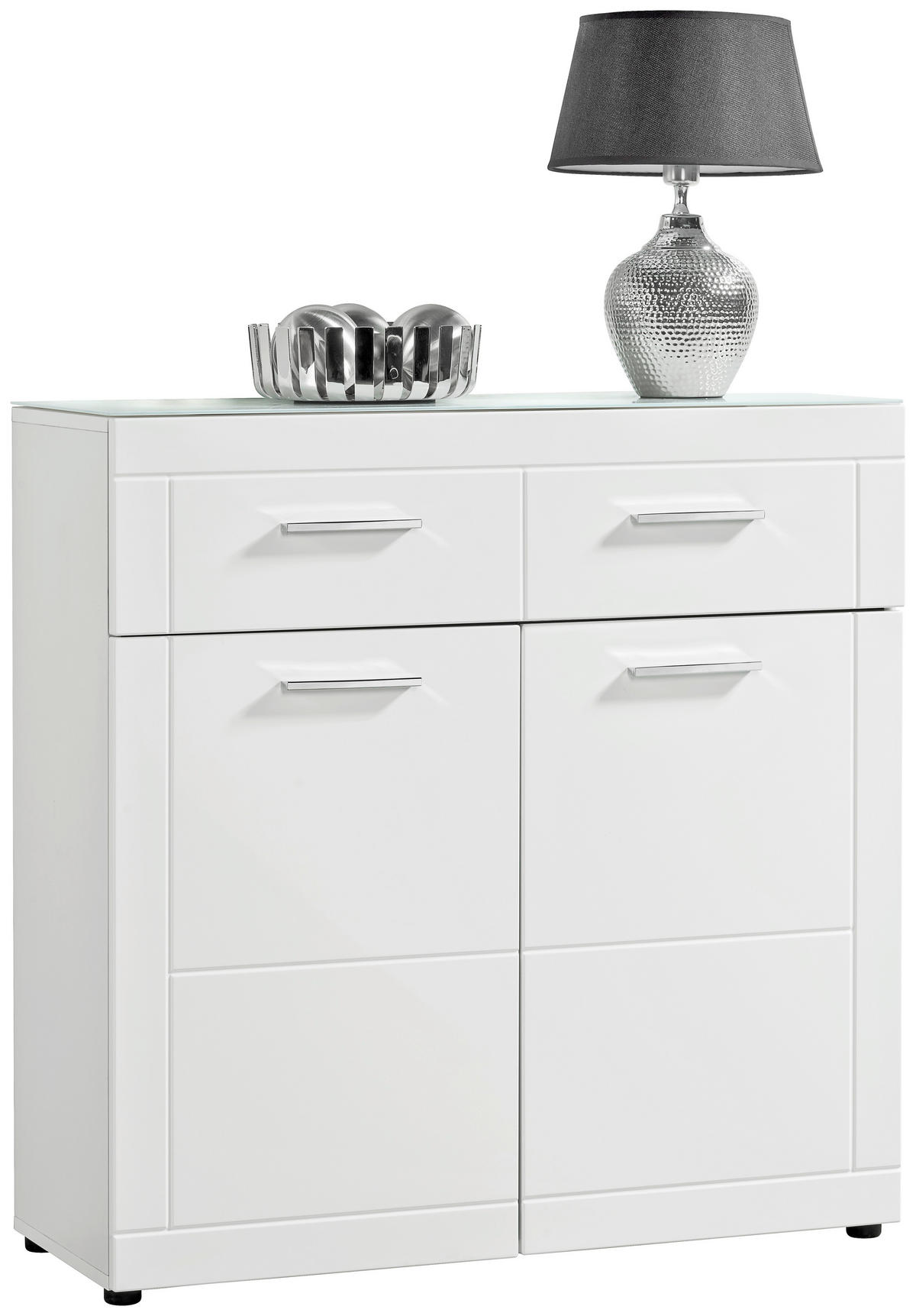 Schuhkommode Atlanta weiß weiß Hochglanz B/H/T: ca. 90x91x35 cm Atlanta - weiß (90,00/91,00/35,00cm)