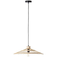 Brilliant Pendelleuchte Pirae 99248/76 schwarz natur Metall Bambus H/D: ca. 100x57,5 cm E27 1 Brennstellen Pirae - natur/schwarz (57,50/100,00cm) - Brilliant