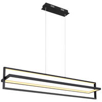 GLOBO LED-Pendelleuchte 67195H mattschwarz Metall Kunststoff B/H/T: ca. 18x120x102 cm FLIPS - mattschwarz (18,00/120,00/102,00cm) - GLOBO