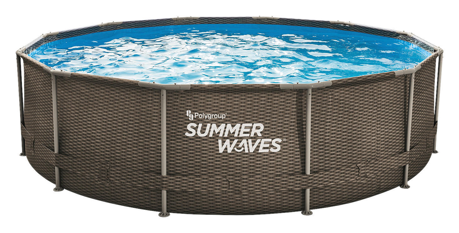 Summer Waves Poolset Active Frame H/D: ca. 91x366 cm Active Frame - braun/blau (366,00/91,00cm) - Summer Waves