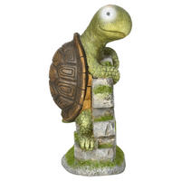 Outsunny Gartenstatue mit LED-Beleuchtung Gartenstatue_mit_LED-Beleuchtung - natur (17,50/18,50/36,50cm) - Outsunny