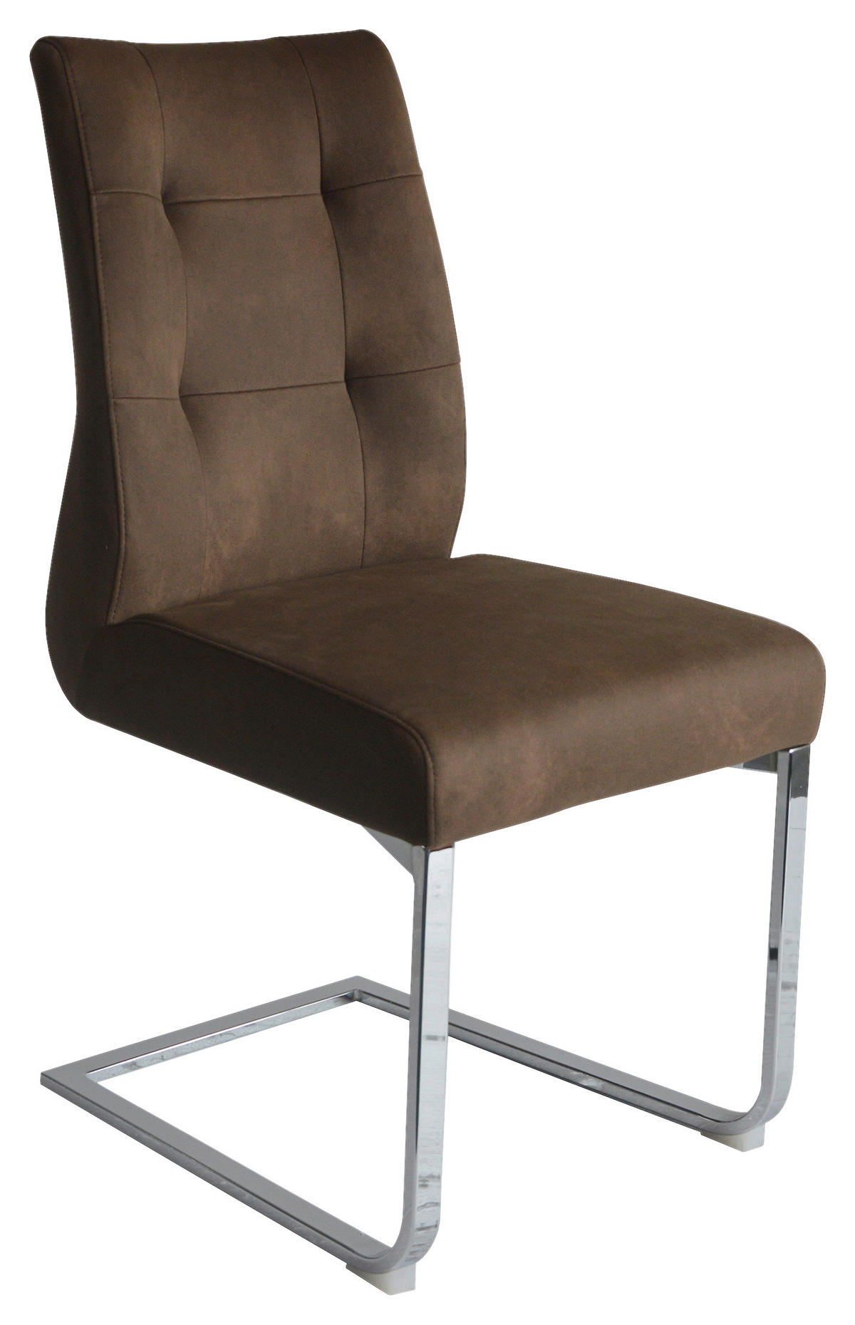Schwingstuhl MARLEN-XXL  2er-Set dunkelbraun Vintage Chrom Stoff Metall B/H/T: ca. 72x96x80 cm MARLEN-XXL  2er-Set - dunkelbraun/Chrom (72,00/96,00/80,00cm) - byLIVING