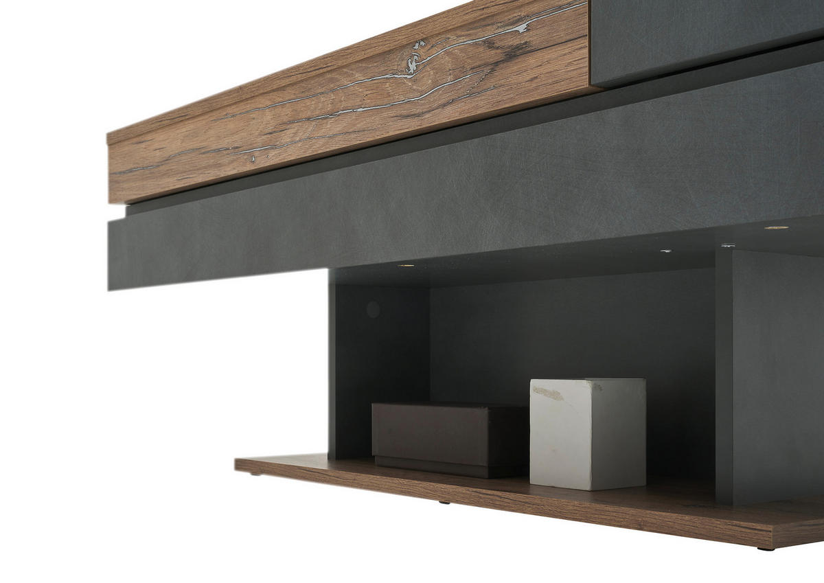 Couchtisch Kathi Eiche Matera Nachbildung B/H/T: ca. 110x43x60 cm Kathi - Eiche/dunkelgrau (110,00/43,00/60,00cm)