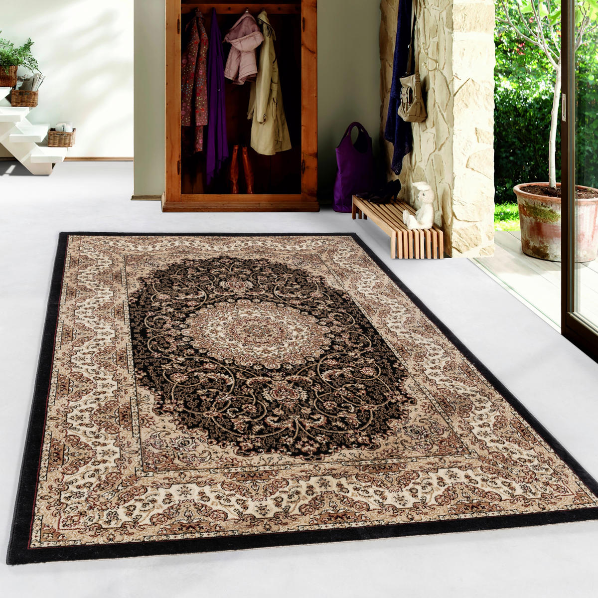 Ayyildiz Teppich KASHMIR schwarz B/L: ca. 120x170 cm KASHMIR - schwarz (120,00/170,00cm) - Ayyildiz