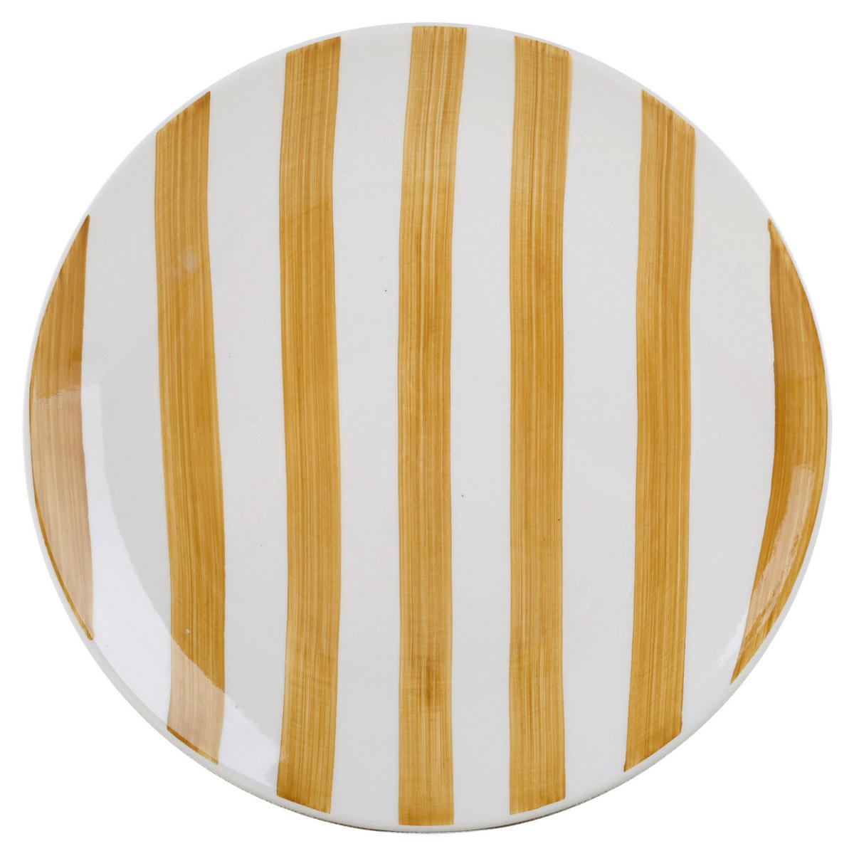 Teller weiß Keramik H/D: ca. 2,8x27 cm Essteller_Stripes gelb - weiß/gelb (27,00/2,80cm)