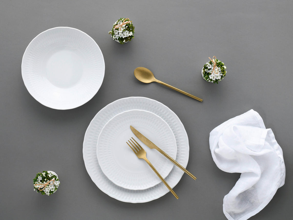 CreaTable Tafelservice SOFIA - White weiß Porzellan 12 tlg. SOFIA - White - weiß - CreaTable