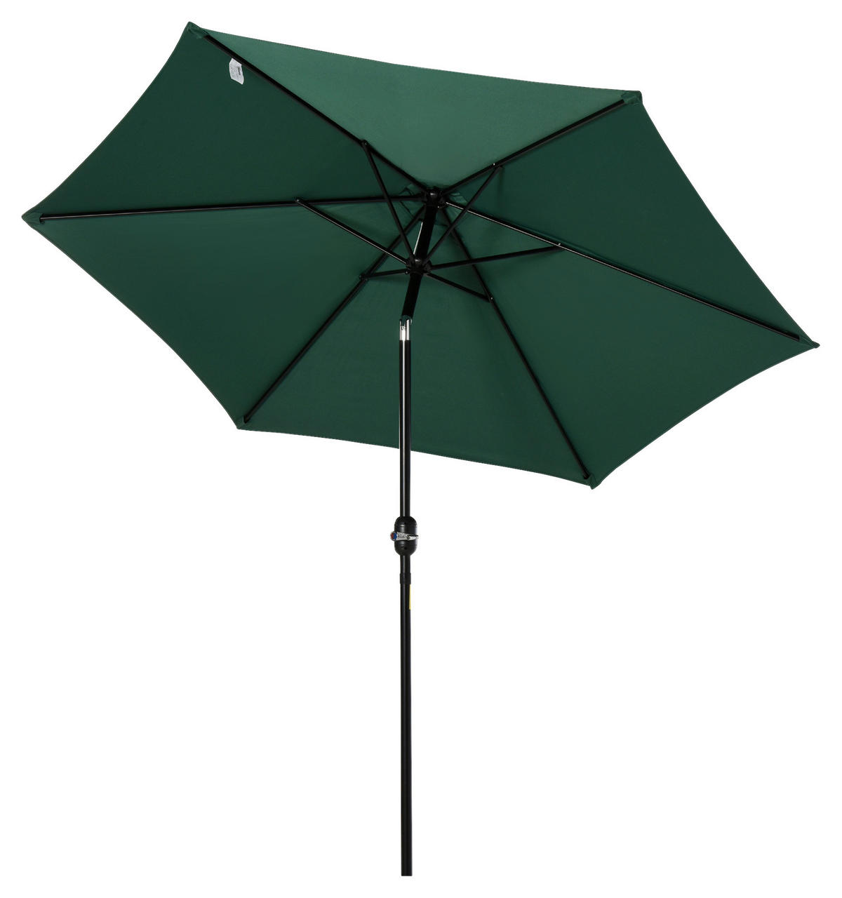 Outsunny Sonnenschirm grün Stahl B/H/L: ca. 270x235x270 cm Sonnenschirm_mit_Handkurbel - grün (270,00/270,00/235,00cm) - Outsunny
