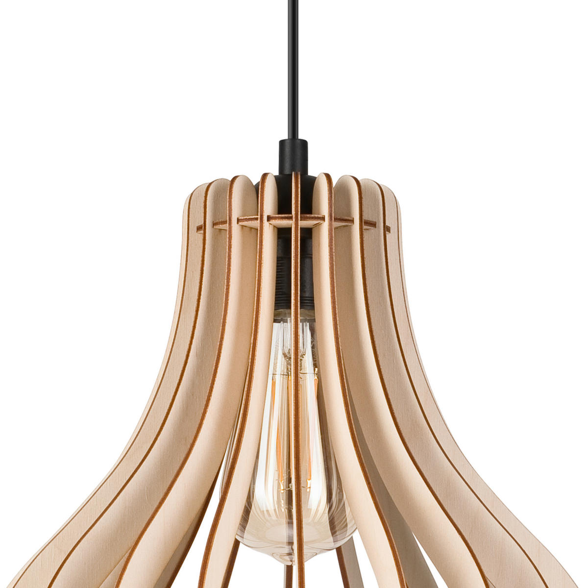 Lamkur Pendelleuchte TUCCI 50126 buche Buche H/L: ca. 120x29 cm E27 1 Brennstellen Tucci - buche (29,00cm) - Lamkur