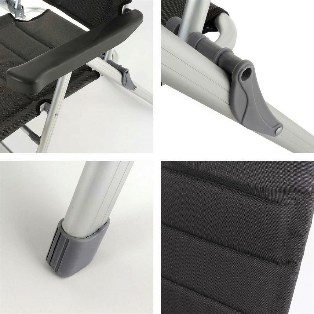 VCM Campingstuhl-Set grau Polyester-Mischgewebe B/H/T: ca. 63x122x58 cm Campingstuhlset - grau (63,00/122,00/58,00cm) - VCM