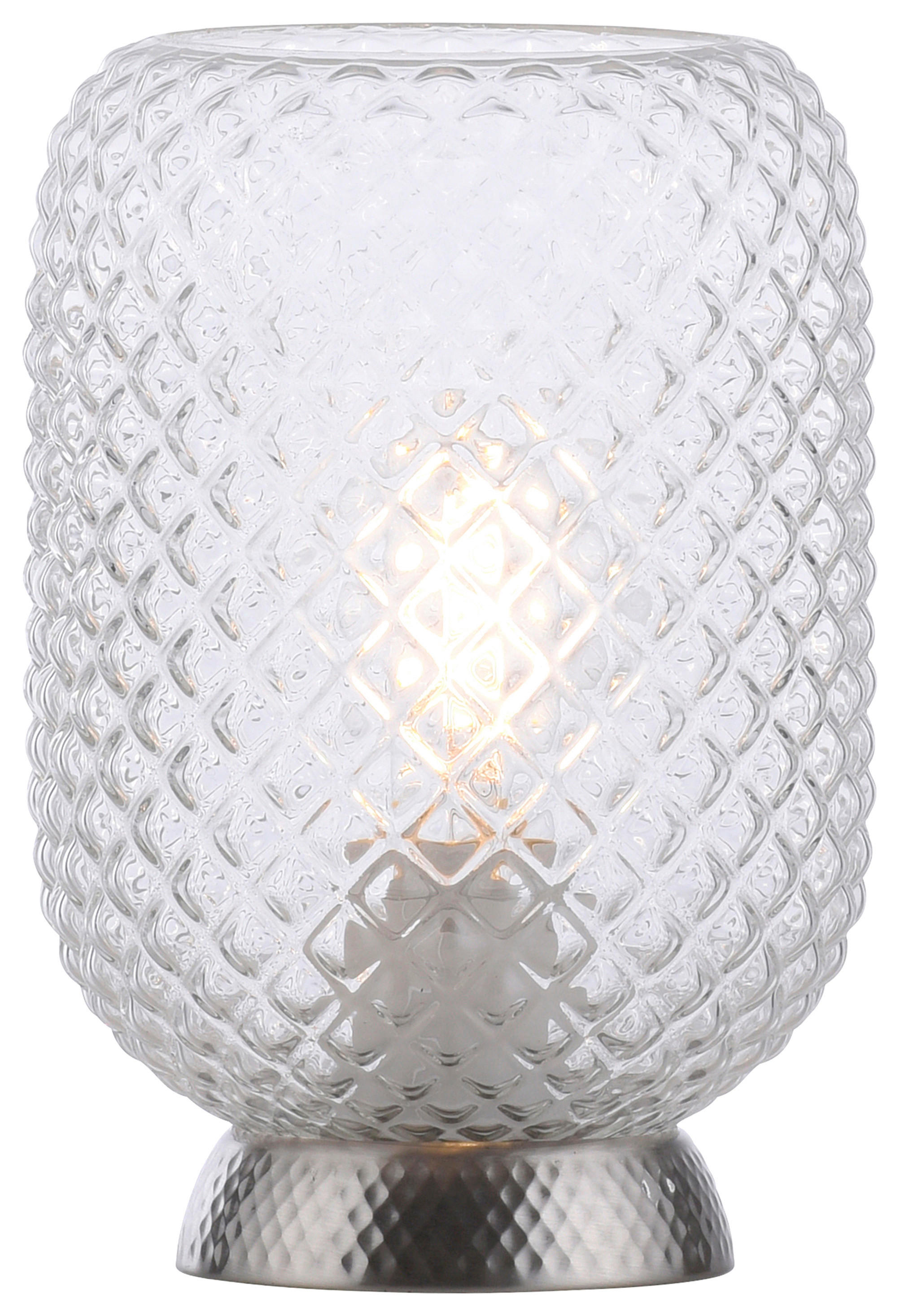 Just Light Tischleuchte 14906-55 Stahl Rauchglas H/D: ca. 23x15 cm E27 1 Brennstellen REISHI - Stahl (15,00/23,00cm) - Just Light