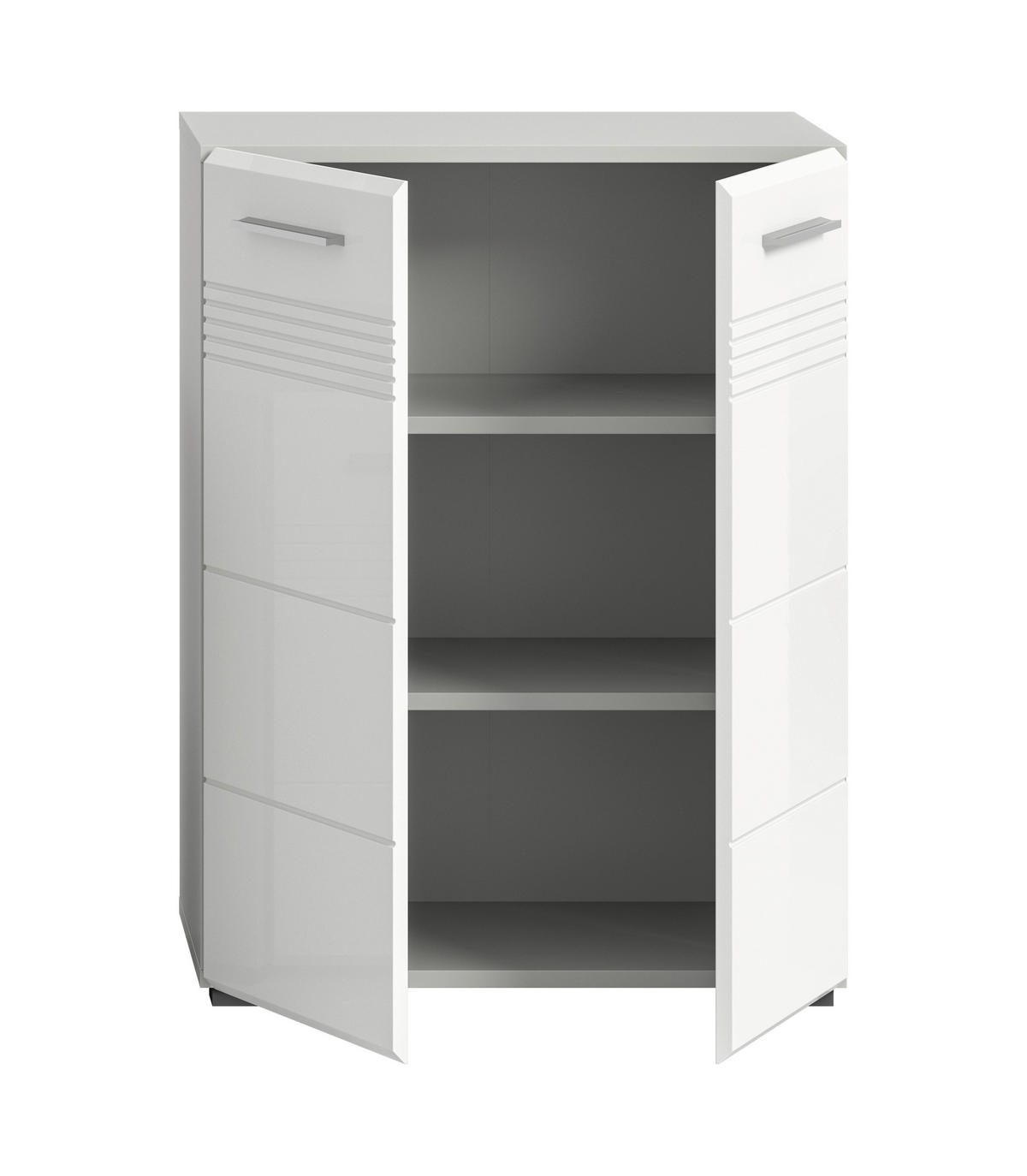 Midischrank Copa hellgrau weiß Hochglanz B/H/T: ca. 60x80x30 cm Copa - hellgrau/weiß (60,00/80,00/30,00cm) - xonox.home
