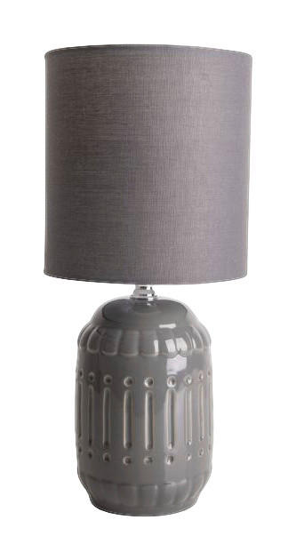 Näve Leuchten Keramik Tischleuchte NV3188316 grau Keramik Metall Stoff B/H/T: ca. 14x30x14 cm E14 1 Brennstellen Erida - grau (14,00/30,00/14,00cm) - Näve Leuchten