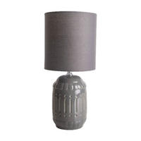 Näve Leuchten Keramik Tischleuchte NV3188316 grau Keramik Metall Stoff B/H/T: ca. 14x30x14 cm E14 1 Brennstellen Erida - grau (14,00/30,00/14,00cm) - Näve Leuchten
