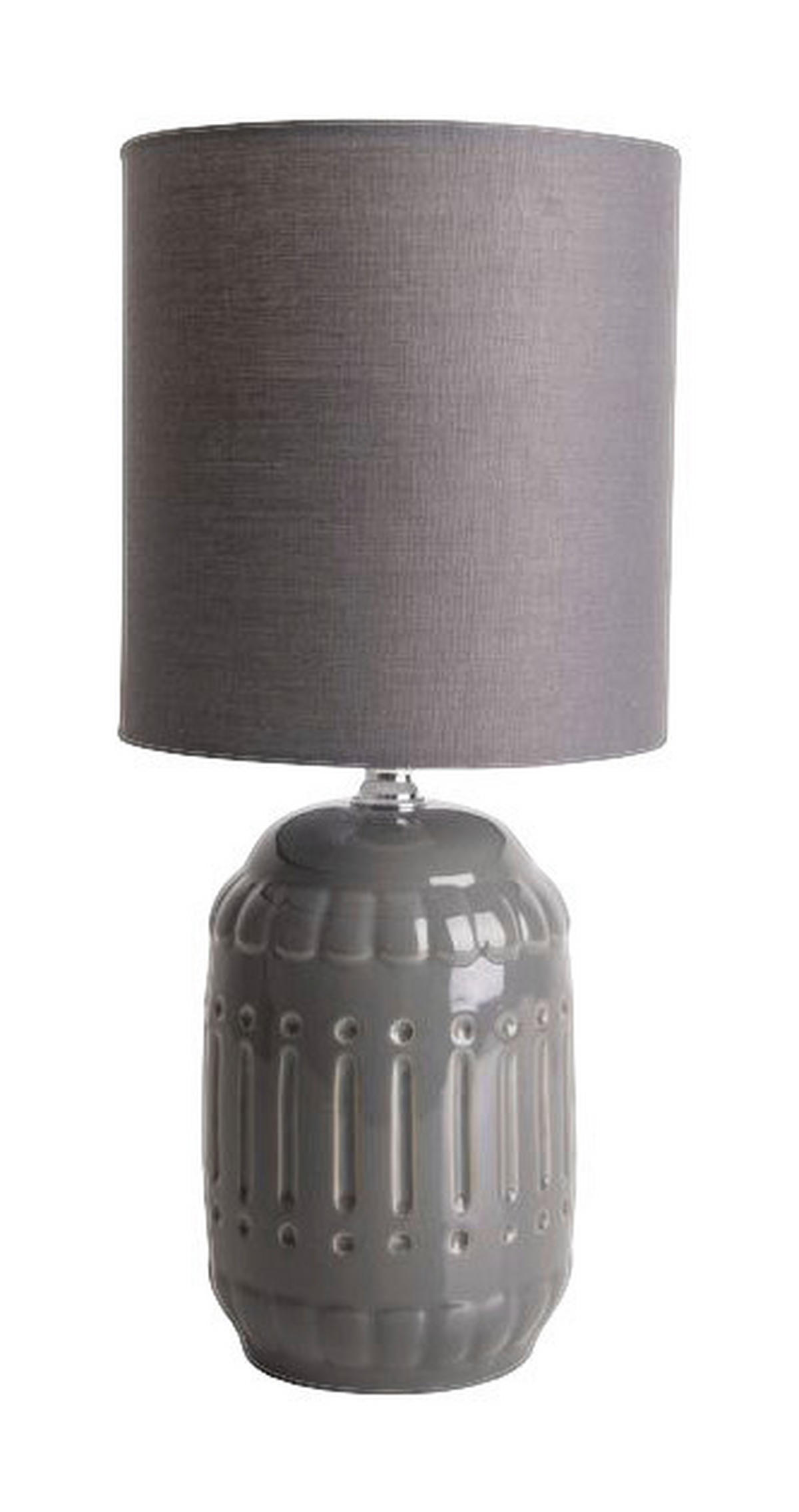 Näve Leuchten Keramik Tischleuchte NV3188316 grau Keramik Metall Stoff B/H/T: ca. 14x30x14 cm E14 1 Brennstellen Erida - grau (14,00/30,00/14,00cm) - Näve Leuchten