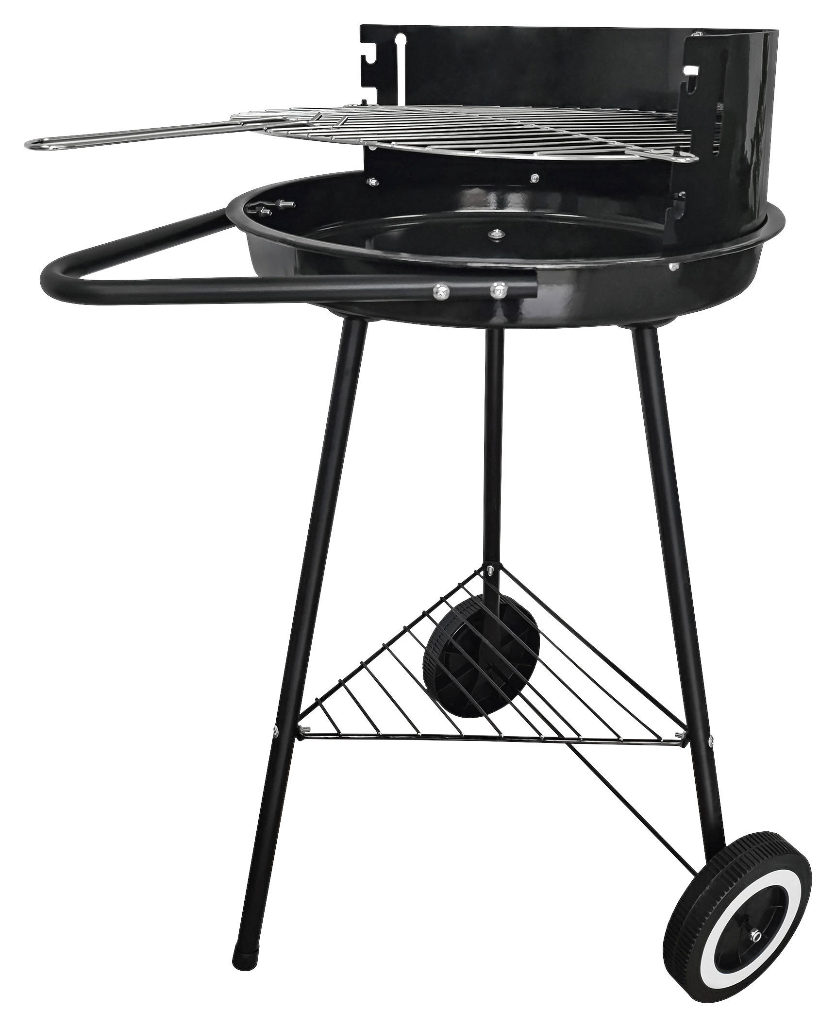 Grill Stahl Rundgrill_mit_Rädern - schwarz
