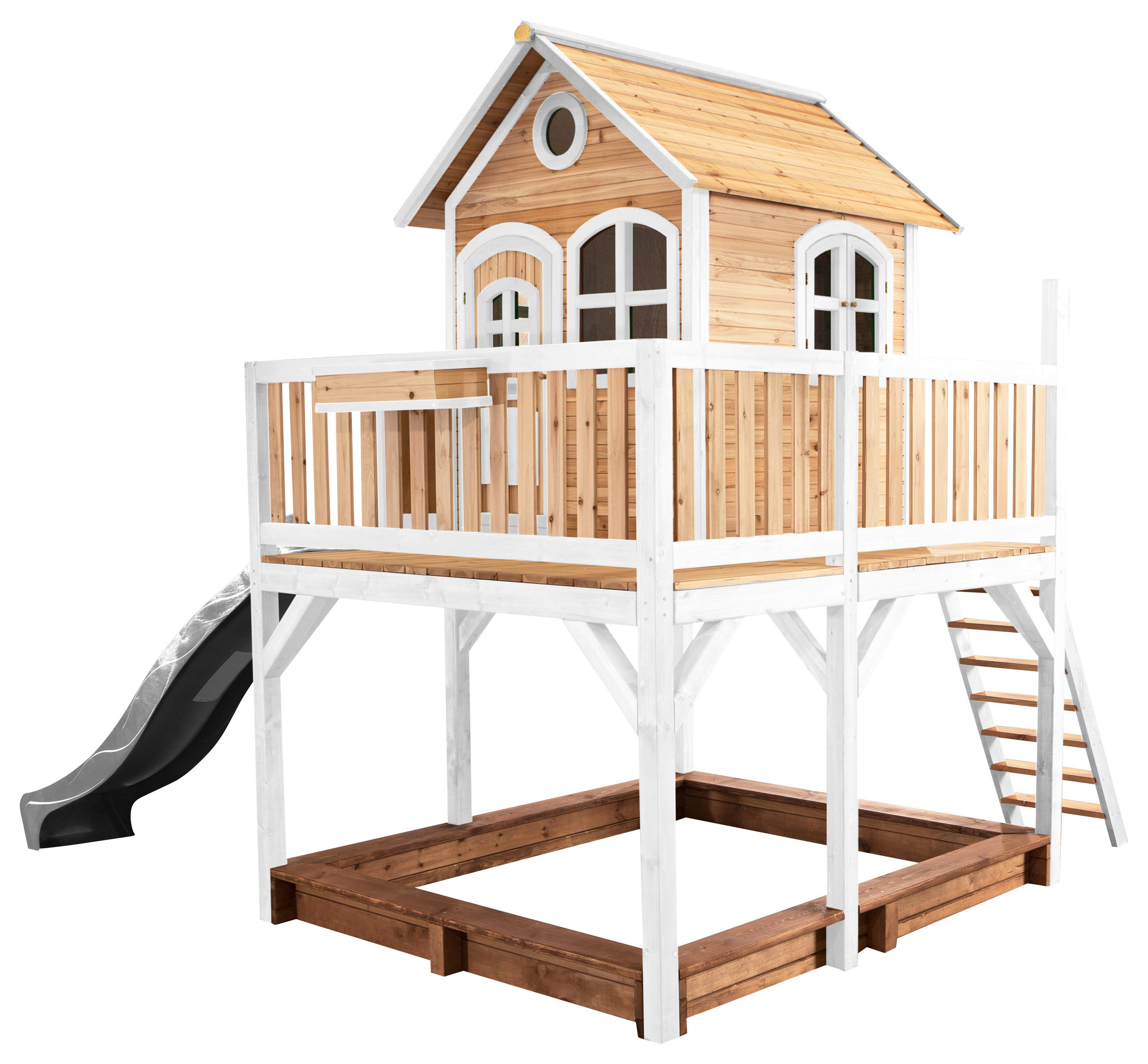 AXI Spielhaus Liam braun B/H/L: ca. 377x291x255 cm Liam - braun/weiß (255,00/377,00/291,00cm) - AXI