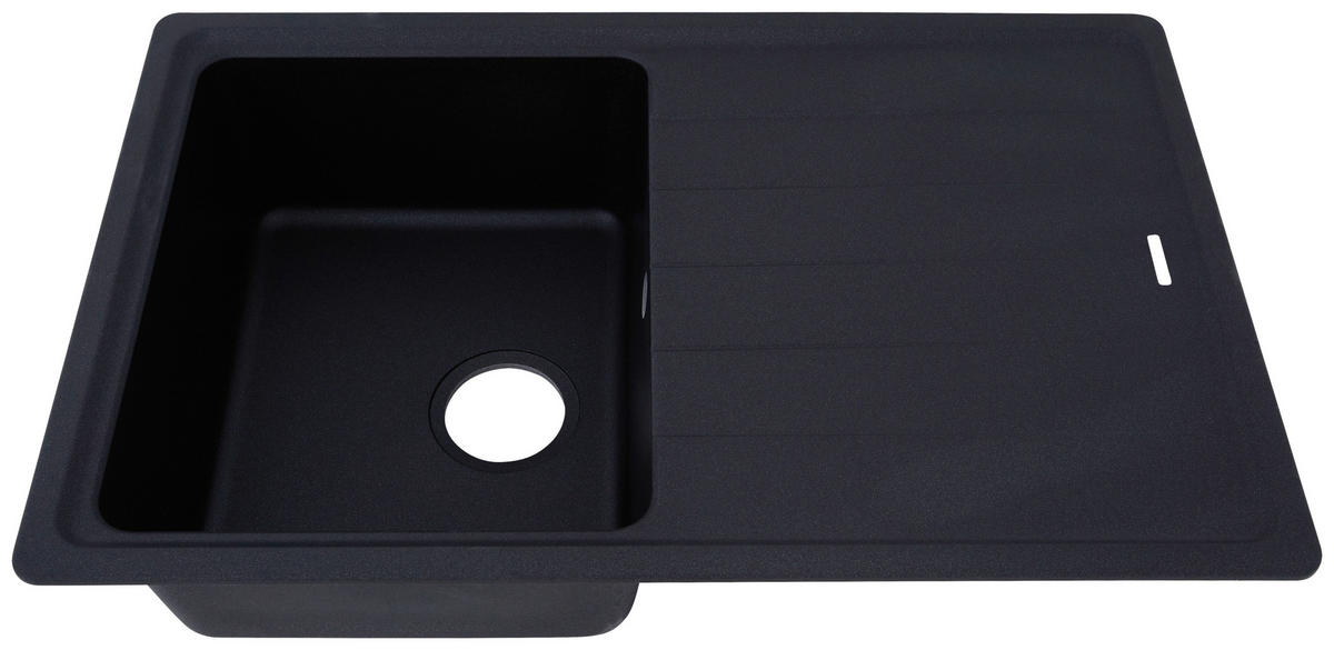 Respekta Einbauspüle Columbia 78 x 50 S schwarz Granitverbundmaterial B/H/T: ca. 100x18,5x50 cm Columbia 78 x 50 S - schwarz (100,00/18,50/50,00cm) - Respekta