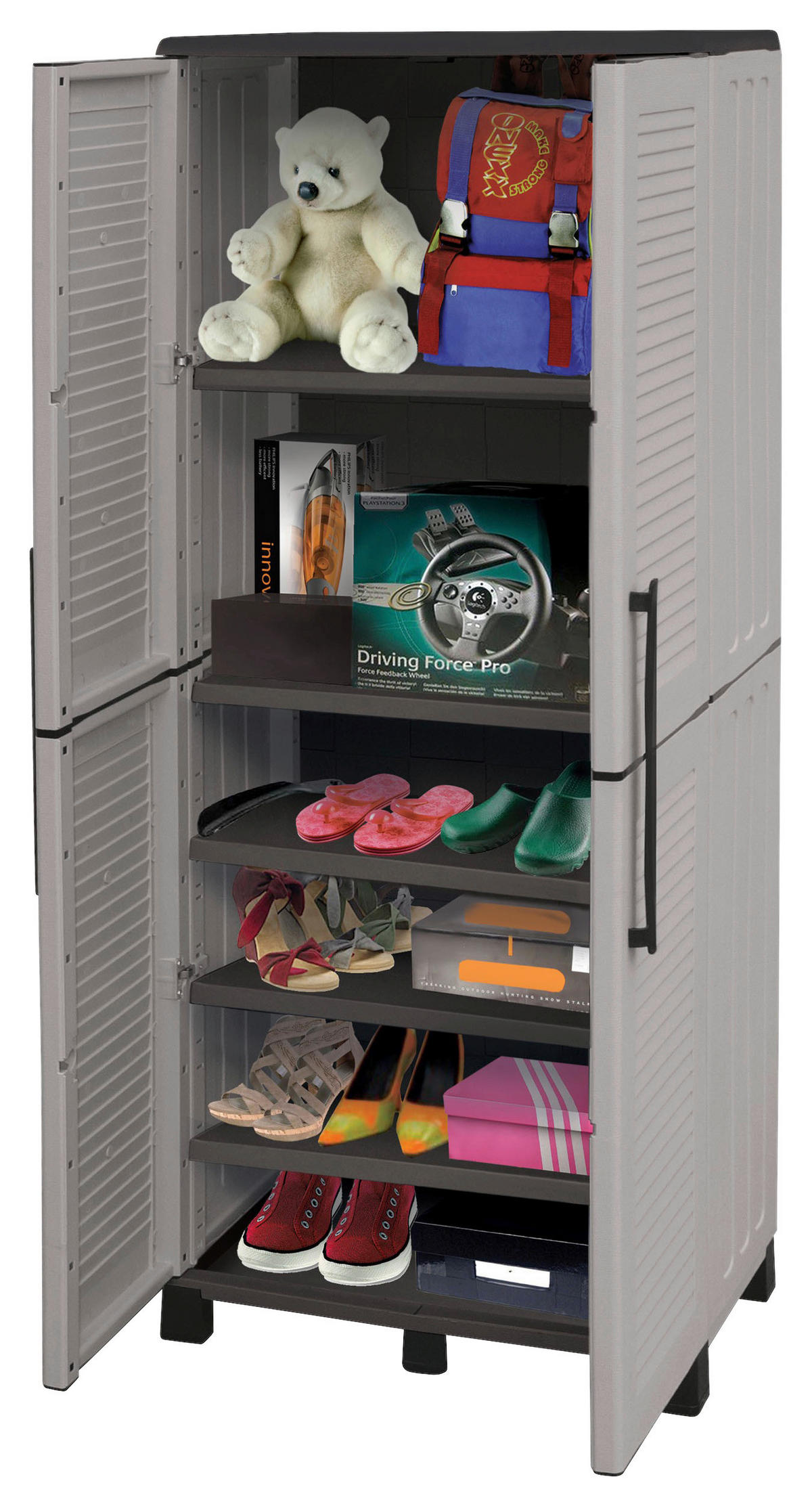 ArtPlast Kunststoffschrank Family hoch grau Kunststoff B/H/T: ca. 68x169x38 cm Family hoch - grau (68,00/169,00/38,00cm) - ArtPlast