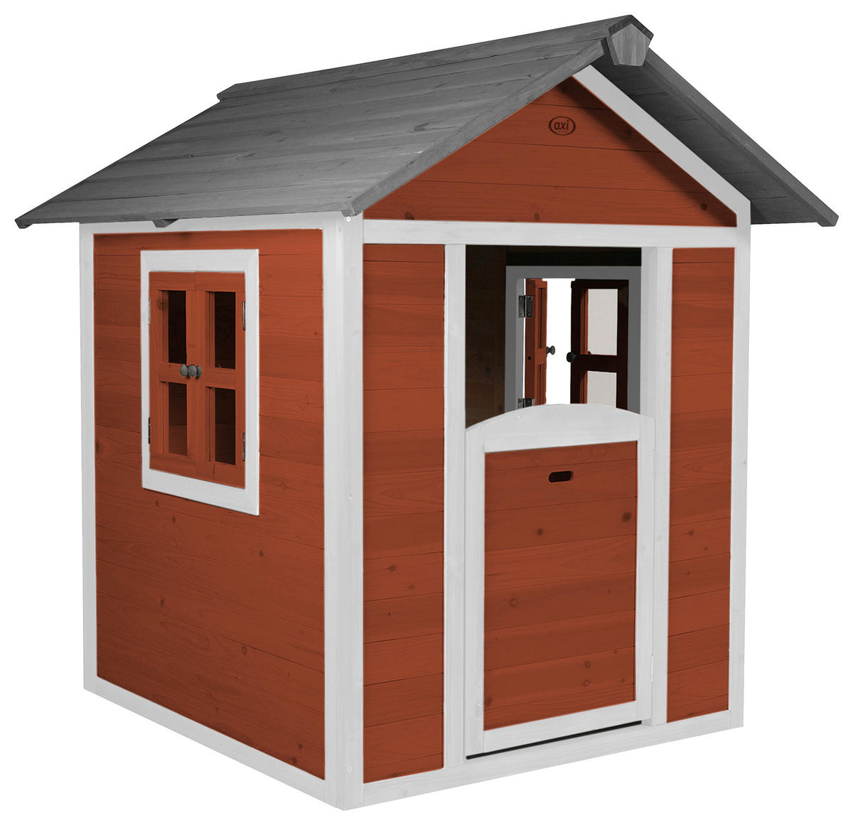 AXI Spielhaus Lodge rot B/H/L: ca. 111x133x135 cm Lodge - weiß/rot (135,00/111,00/133,00cm) - AXI