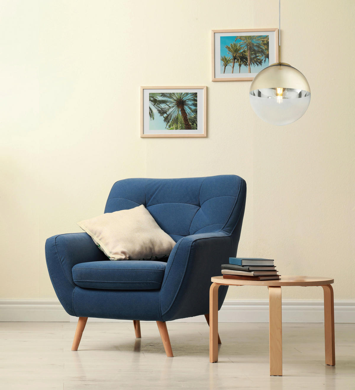 GLOBO Pendelleuchte gold Metall H/D: ca. 120x25 cm E27 1 Brennstellen VARUS - gold (25,00/120,00cm) - GLOBO