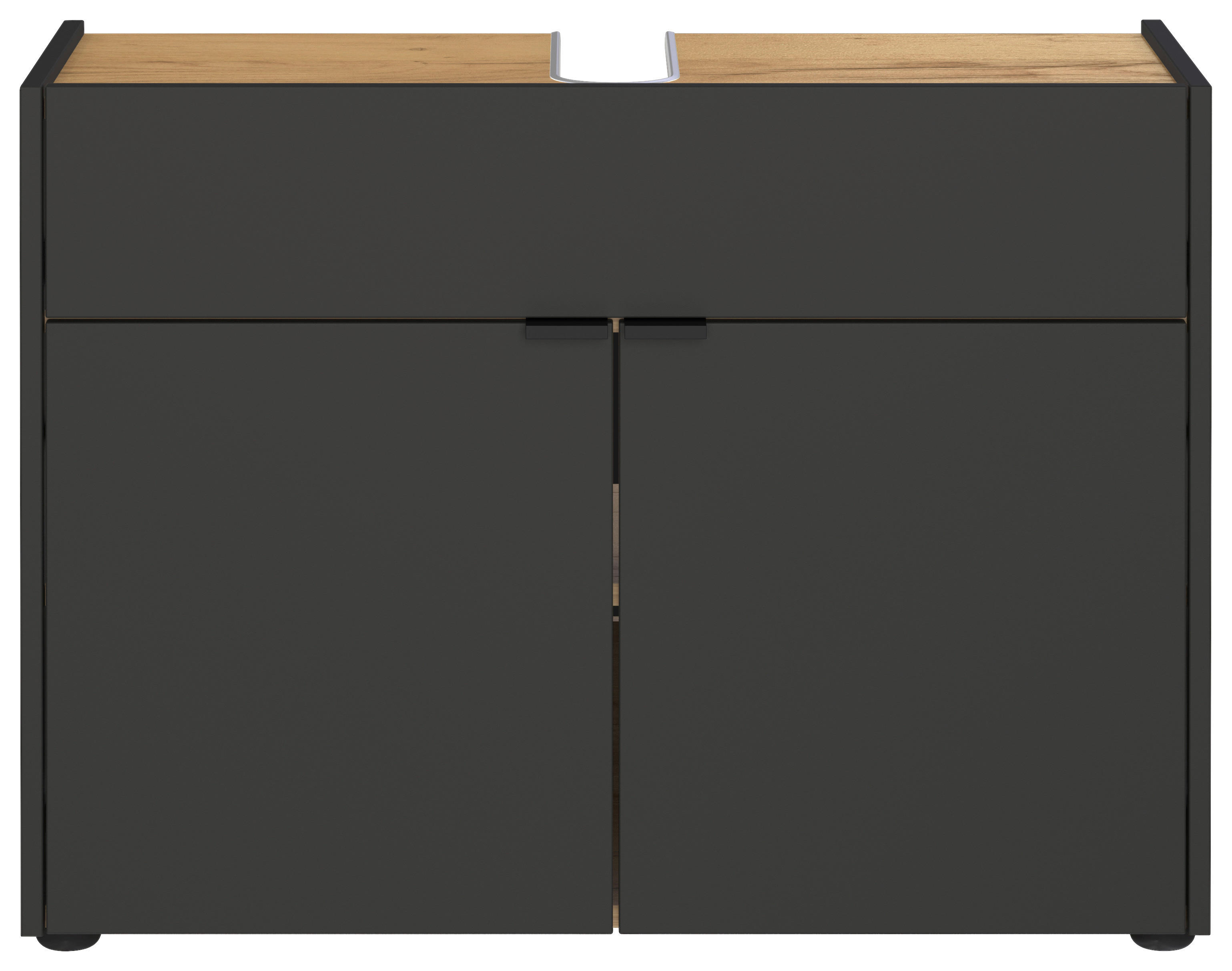 Waschbeckenunterschrank 4497-549 Graphit Eiche Navarra Nachbildung B/H/T: ca. 80x60x34 cm 4497-549 - Eiche/Graphit (80,00/60,00/34,00cm) - Germania