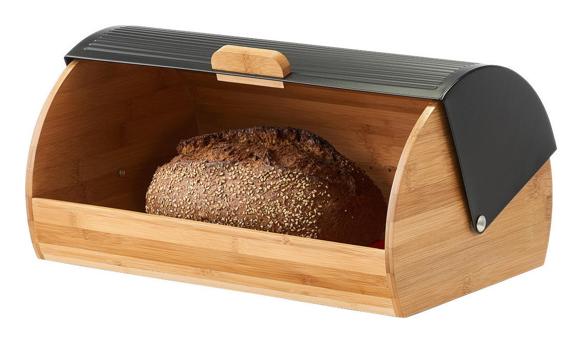 Zeller Brotkasten schwarz Bambus B/H/L: ca. 27x19x39 cm Brotkasten - natur/schwarz (39,00/27,00/19,00cm) - Zeller