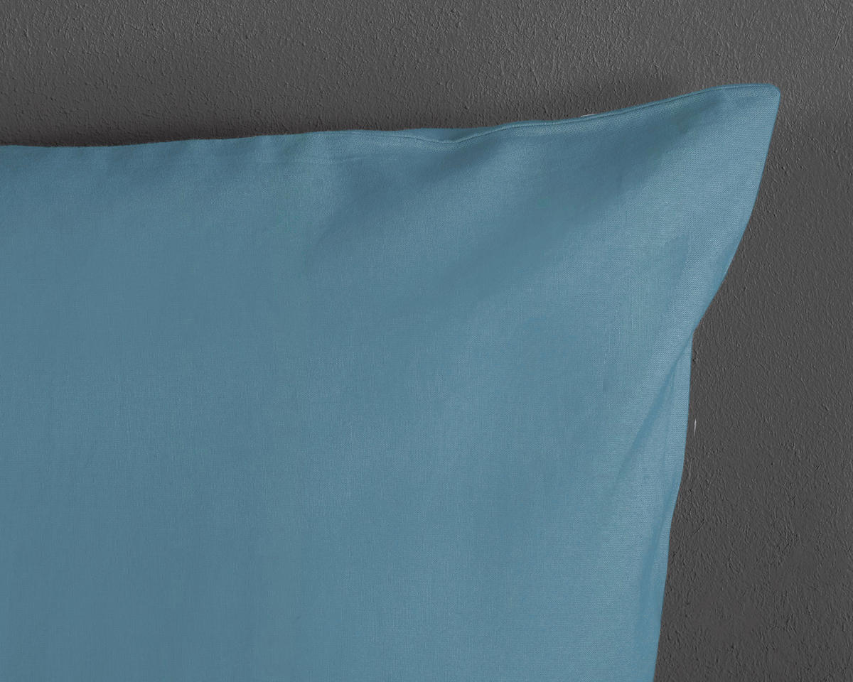 Baumwoll Bettwäsche Bettwäsche-Baumwolle_uni blau - blau (135,00/200,00cm) - Good Morning